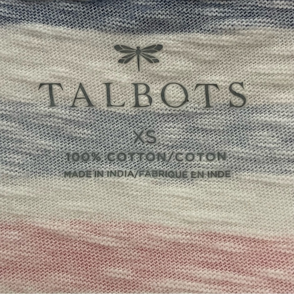 ❤️2/$15 or 3/$21❤️Talbots S/S Multi-colored  Striped Sequin Top, Size XS - Picture 8 of 10